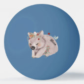 かわいいベビーウォンバット金ゴールドスペックルカスタムピンポンボール 卓球ボール (裏面)