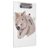 かわいいベビーウォンバット金ゴールドスペックルカスタム クリップボード (右)