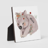 かわいいベビーウォンバット金ゴールドスペックルカスタム フォトプラーク (正面)