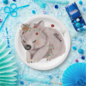 かわいいベビーウォンバット金ゴールドスペックルカスタム ペーパープレート (パーティー)