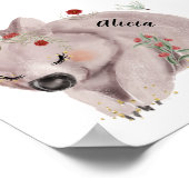 かわいいベビーウォンバット金ゴールドスペックルカスタム ポスター (角)