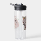 かわいいベビーウォンバット金ゴールドスペックル名前をカスタムする ウォーターボトル (右面)