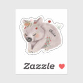 かわいいベビーウォンバット金ゴールドスペックル名前をカスタムする シール (シート)