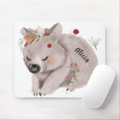 かわいいベビーウォンバット金ゴールドスペックル名前をカスタムする マウスパッド (マウス)