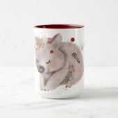 かわいいベビーウォンバット金ゴールドスペックル名前をカスタムする マグカップ (中央)