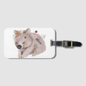 かわいいベビーウォンバット金ゴールドスペックル名前をカスタムする ラゲッジタグ (正面横)