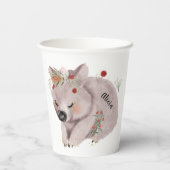 かわいいベビーウォンバット金ゴールドスペックル名前をカスタムする 紙コップ (裏面)