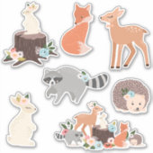 かわいいベビーウッドランドフォレストアニマルズ シール (正面)