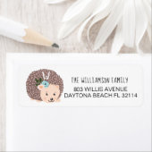 かわいいベビーウッドランドヘッジホッグフォレスト動物 ラベル (インサイチュ)