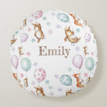 かわいいベビーウッドランド動物のクッション