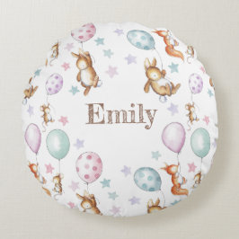 かわいいベビーウッドランド動物のクッション ラウンドクッション