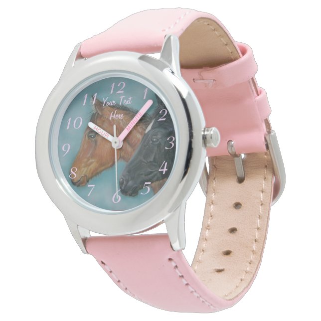 かわいいベビーウマ黒いフォアール栗のフォールポートレート 腕時計 (アングル)