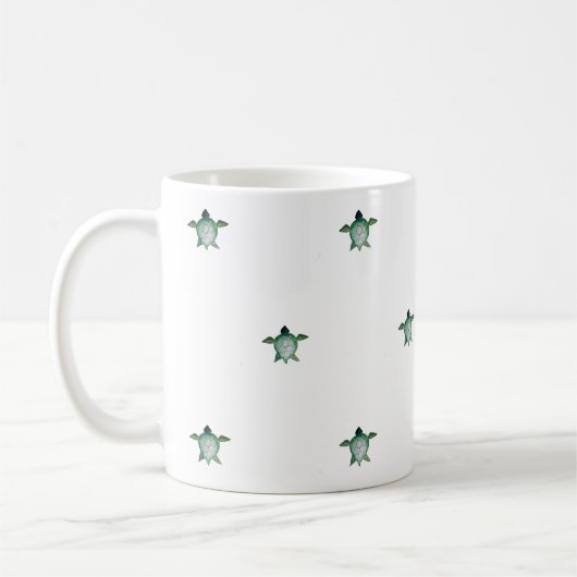かわいいベビーウミガメのコーヒーマグ コーヒーマグカップ (左)