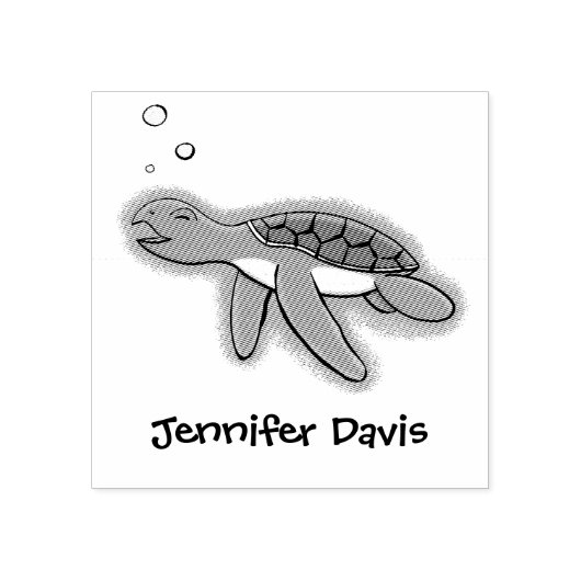 かわいいベビーウミガメの漫画のゴムのスタンプ ラバースタンプ (インプリント)