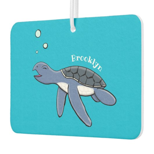 かわいいベビーウミガメ漫画イラストレーション カーエアーフレッシュナー (左)