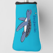 かわいいベビーウミガメ漫画イラストレーション ゴルフヘッドカバー (回転90)