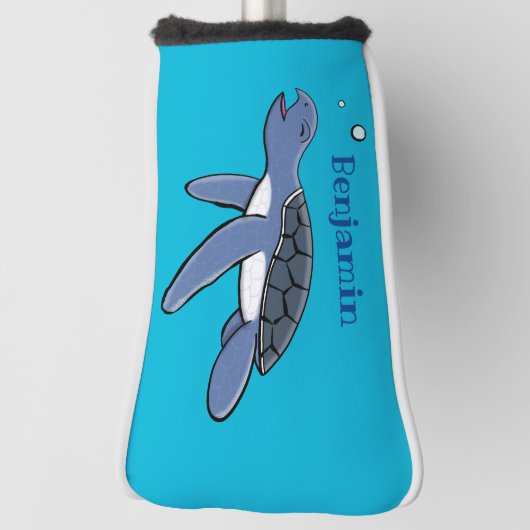 かわいいベビーウミガメ漫画イラストレーション ゴルフヘッドカバー (回転90)