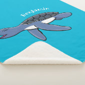 かわいいベビーウミガメ漫画イラストレーション シェルパブランケット (3/4)