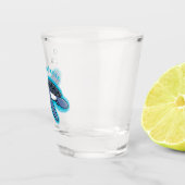 かわいいベビーウミガメ漫画イラストレーション ショットグラス (右)