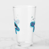 かわいいベビーウミガメ漫画イラストレーション タンブラーグラス (左)