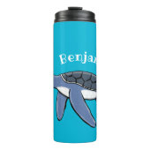 かわいいベビーウミガメ漫画イラストレーション タンブラー (正面)