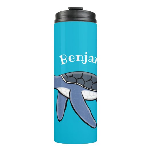 かわいいベビーウミガメ漫画イラストレーション タンブラー (正面)