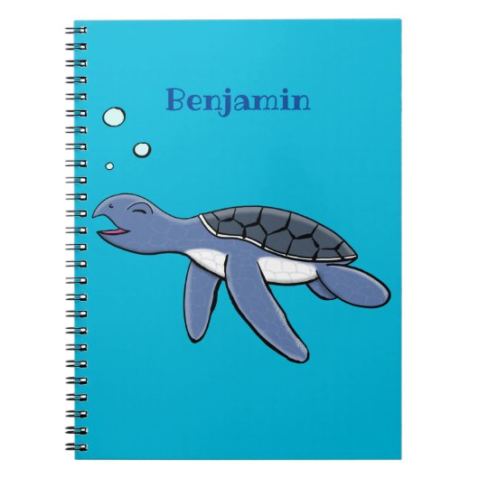 かわいいベビーウミガメ漫画イラストレーション ノートブック (正面)