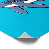 かわいいベビーウミガメ漫画イラストレーション ポスター (角)