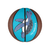 かわいいベビーウミガメ漫画イラストレーション ミニバスケットボール (縦)