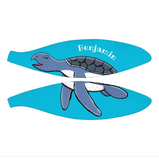 かわいいベビーウミガメ漫画イラストレーション ミニバスケットボール (パネル)