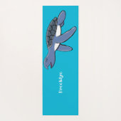 かわいいベビーウミガメ漫画イラストレーション ヨガマット (裏面)