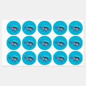 かわいいベビーウミガメ漫画イラストレーション ラベル (シート)