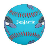 かわいいベビーウミガメ漫画イラストレーション 野球ボール (正面)