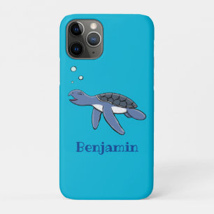 かわいいベビーウミガメ漫画イラストレーション iPhone 11 PROケース