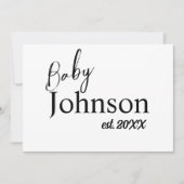 かわいいベビーエスト。年の性別による発表のお知らせ 案内状 (正面)