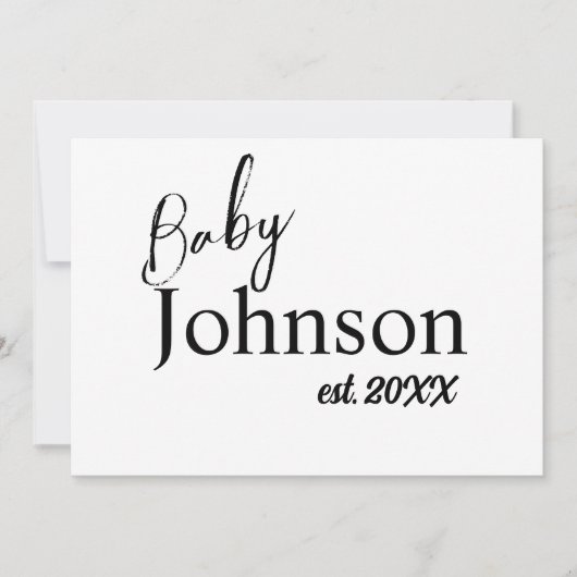 かわいいベビーエスト。年の性別による発表のお知らせ 案内状 (正面)