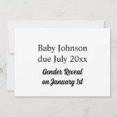 かわいいベビーエスト。年の性別による発表のお知らせ 案内状 (裏面)