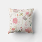 かわいいベビーエレファントパステルウォーターカラー春フラワー クッション (裏面)