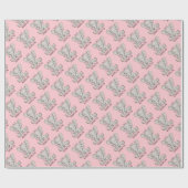かわいいベビーエレファントピンク小さな女の子の名前Wrappi ラッピングペーパー (フラット)