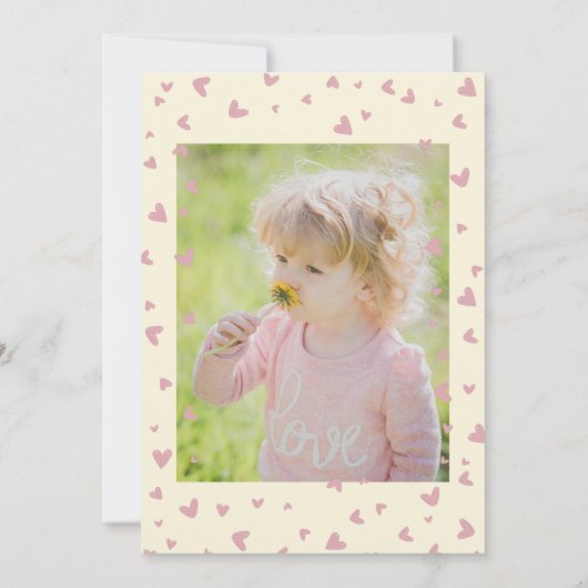 かわいいベビーエレファントピンク&グレー誕生日 招待状 (裏面)