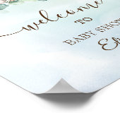 かわいいベビーエレファントブルーバラ ポスター (角)