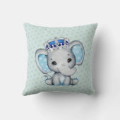 かわいいベビーエレファントボーイプリンス装飾用クッション クッション (裏面)