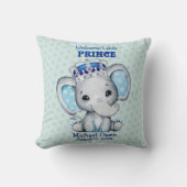 かわいいベビーエレファントボーイプリンス装飾用クッション クッション (正面)