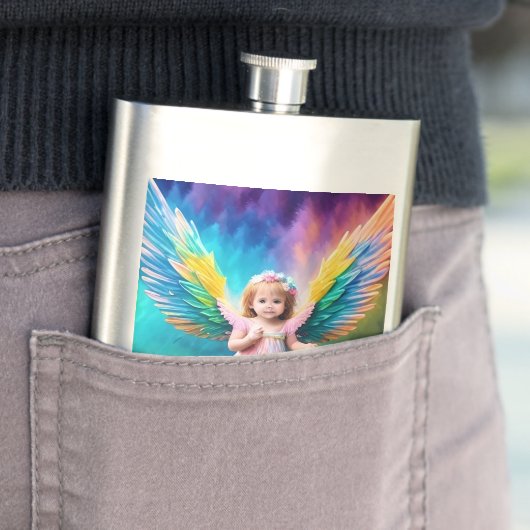 かわいいベビーエンジェルウィングスアート–38424 フラスク (インサイチュ)