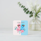 かわいいベビーオウム性別リビール エンクロージャーカード (スタンド正面)