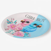 かわいいベビーオウム性別リビール ペーパープレート (アングル)