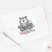 かわいいベビーオオカミ瞑想のためのヨガポーズ ラウンドシール (封筒)