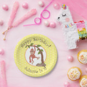 かわいいベビーオランウータンの漫画のパーソナライズされた誕生日 ペーパープレート (パーティー)