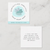 かわいいベビーカエル眠る子供の子守り育児 スクエア名刺 (正面/裏面)