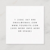 かわいいベビーカエル眠る子供の子守り育児 スクエア名刺 (裏面)